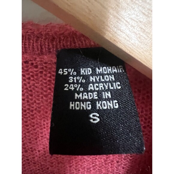 Moda International Size S Duster Cardigan Sweater kid Mohair Ruffled Whimsical - Picture 5 of 6